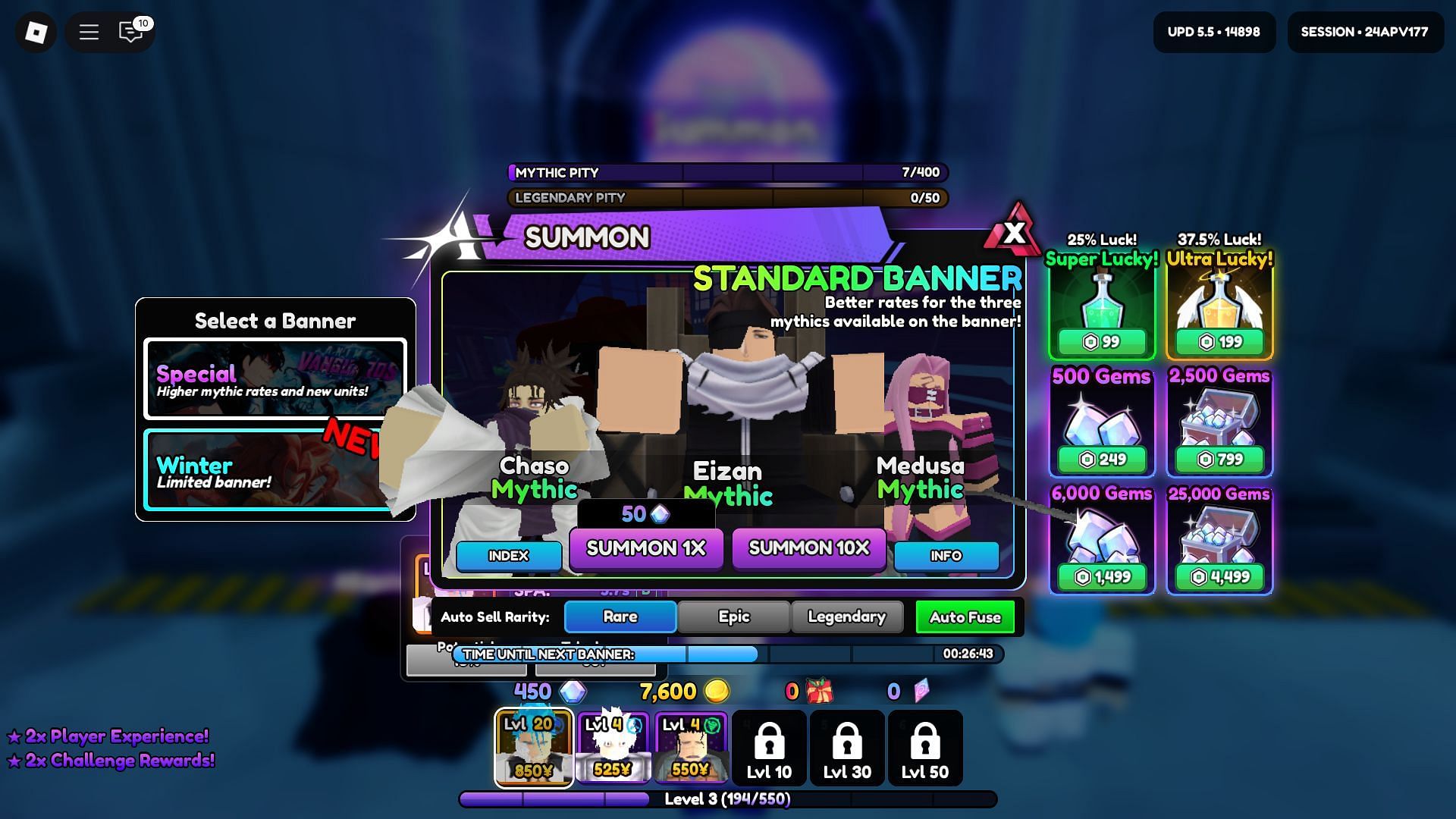 Eizan in the Special Summon banner (Image via Roblox)